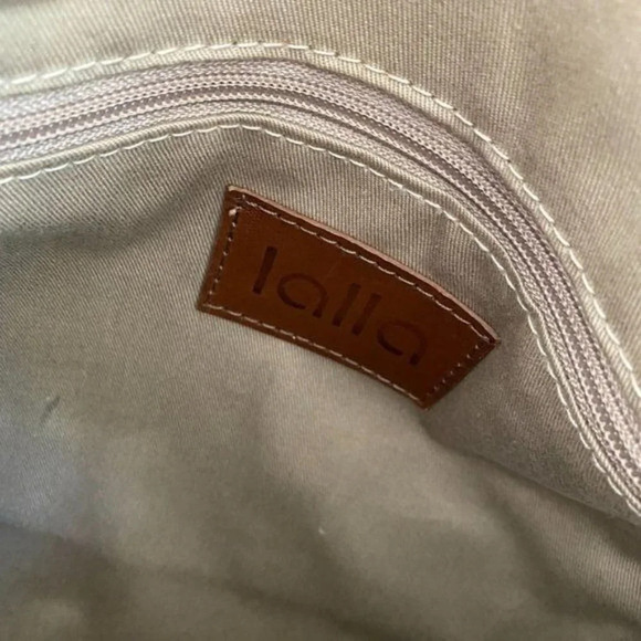 Lalla Marrakech Snake Printed Leather Convertible Shoulder Travel Bag - Picture 6 of 8